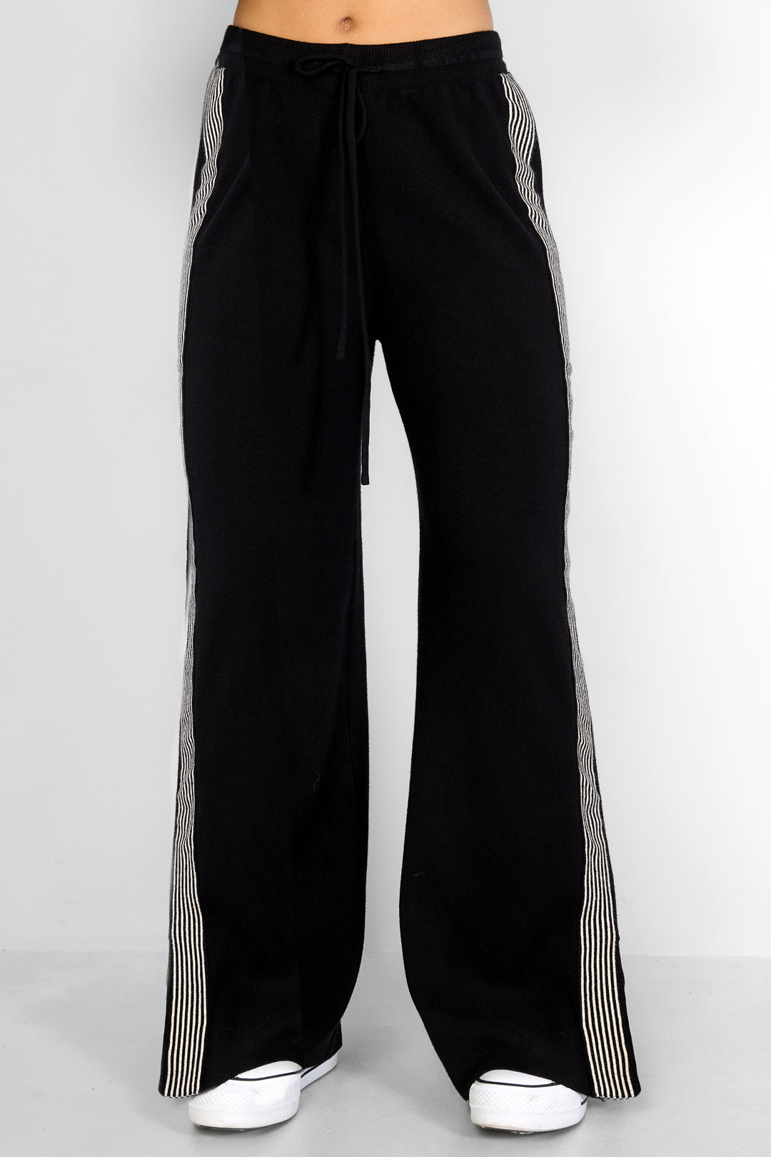 Sporty Knitted Straight Pants