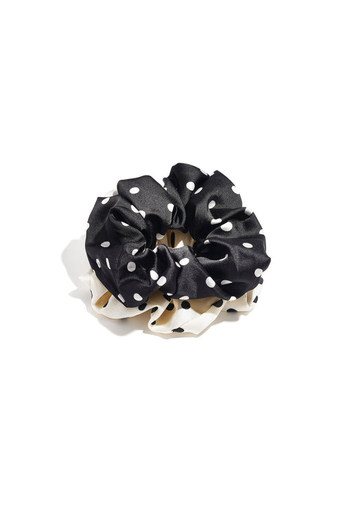 Black Polka Dot Scrunchie Set for Everyday