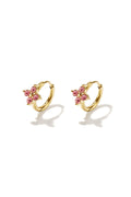 Pink & Gold Rhinestone Hoop Earrings