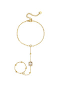 Rhinestone Hand Chain in Silver & Gold