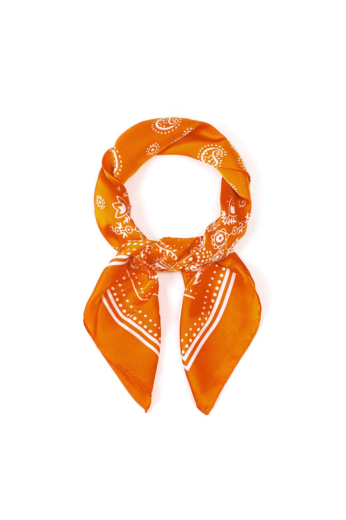 Orange Paisley Summer Scarf for Women