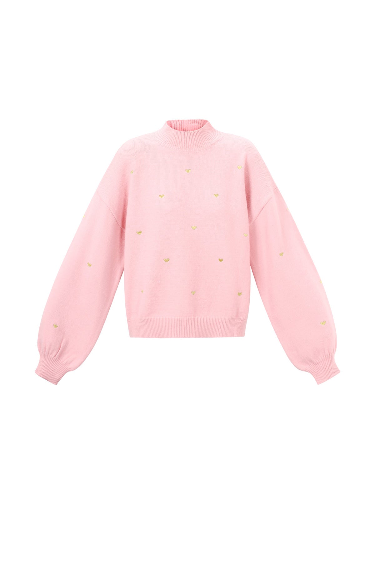 Knit Sweater Casual Heart Pattern 