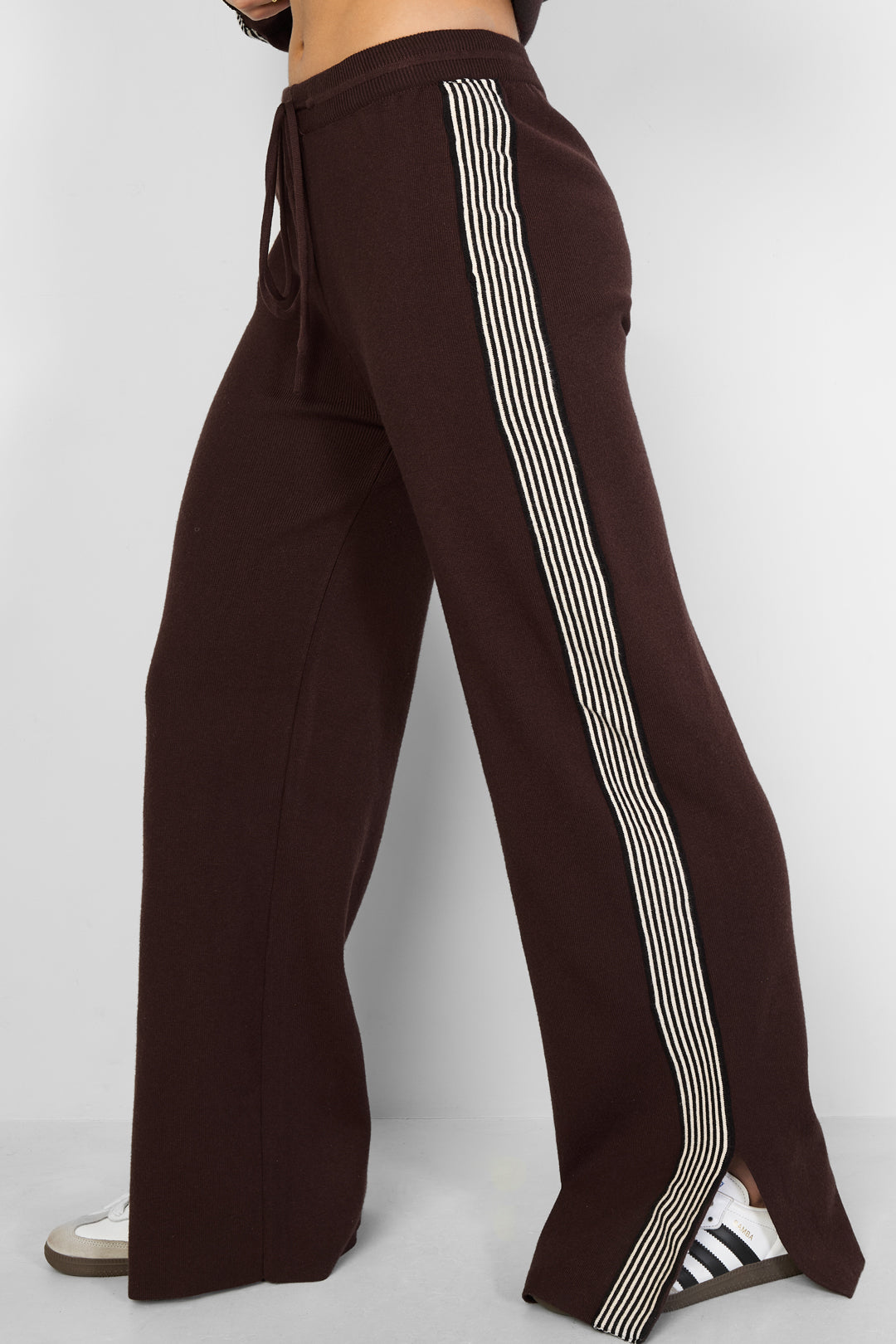 Sporty Knitted Straight Pants